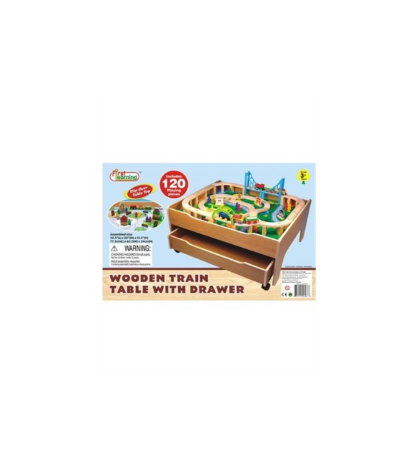 Wooden Train Table 120pc